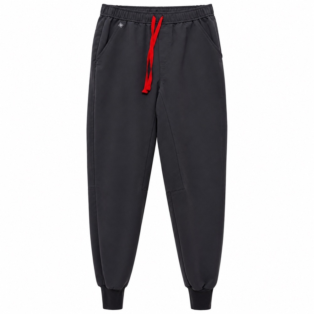 FIGS Tansen Jogger Scrub Pants Womens Medium Gray Red Drawstring MXXSW2004